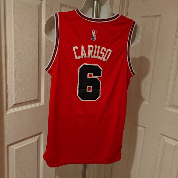 NIKE SWIMGMAN #6 ALEX CARUSO RED CHICAGO BULLS JERSEY SIZE 54 ZENNI - Picture 12 of 14